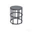 Table d'appoint en céramique avec structure en fer thermolaqué - Décoration de patio légère et résistante aux intempéries