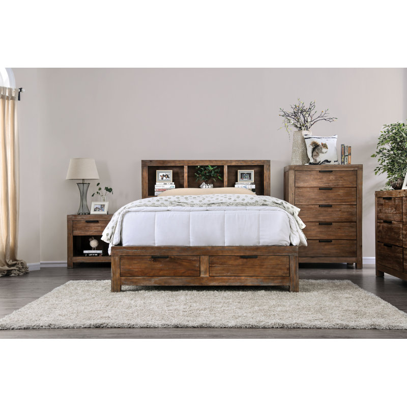 Truston Solid Wood Panel Bed, Queen