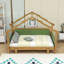 Lit simple en bois avec rails rembourrés-309282240