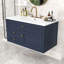 Meuble-lavabo mural flottant avec vasque en céramique, armoire murale avec 2 tiroirs de rangement-130144861