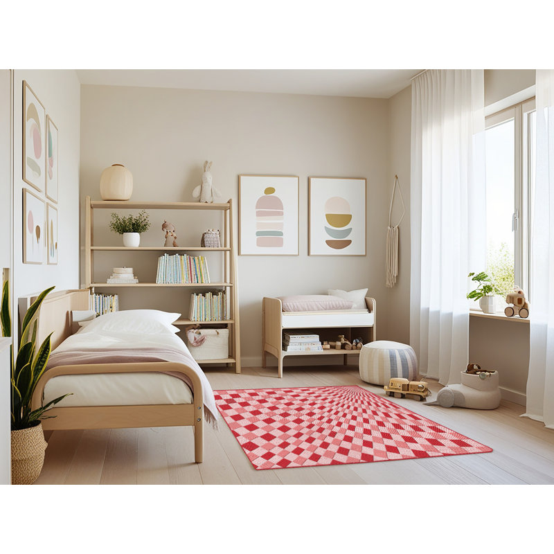 Geometric Indoor Rug, Rectangle 4' x 6'
