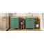 Ensemble de meuble-lavabo 48 po avec lavabo en céramique, meuble Storae autoportant moderne avec poignées argentées, portes à fermeture douce