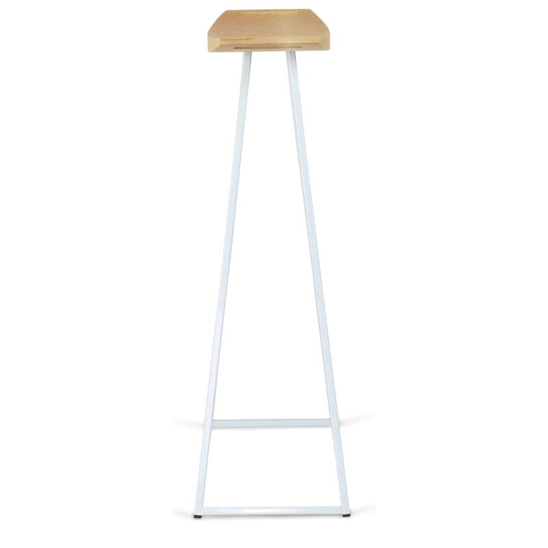 Tabouret de bar et de comptoir Robert, Érable, Blanc, Tabouret de bar (siège d'une hauteur de 30 po)