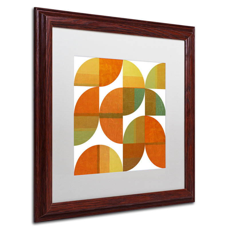 « 4 suns quartered 1,0 » par michelle calkins, reproduction d’art encadrée, H 16 po x l 16 po x P 0,5 po, Cadre noir, Blanc