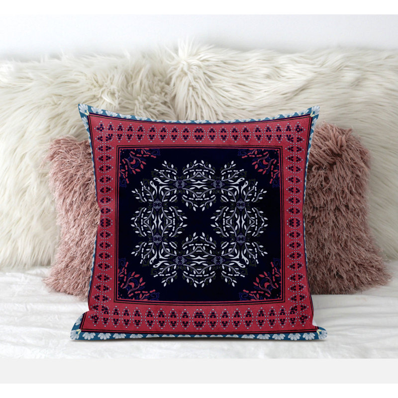 Housse et insert de coussin carré Window Window, 20 po X 20 po, Noir et rouge