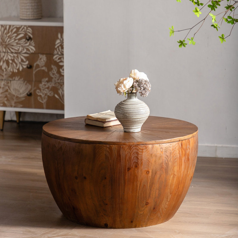Table basse 31,50 "en forme de seau de style rétro avec fonction de rangement