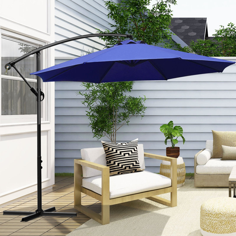 Parasol en porte-à-faux 10 pi Minnie-Mae, Bleu foncé