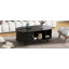 Table basse ovale en bois cannelée-440808262
