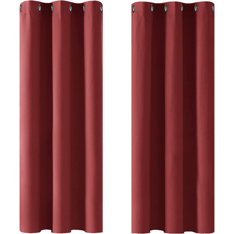 Blackout Curtain Pair, Red, 107 W x 160 D cm