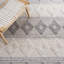Tapis gris / ivoire en laine et coton tissé à la main Burnstad-916393419