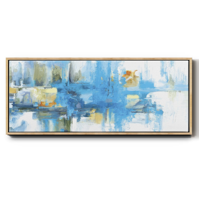 Metro Blue - Framed Canvas, 20" H x 50" W