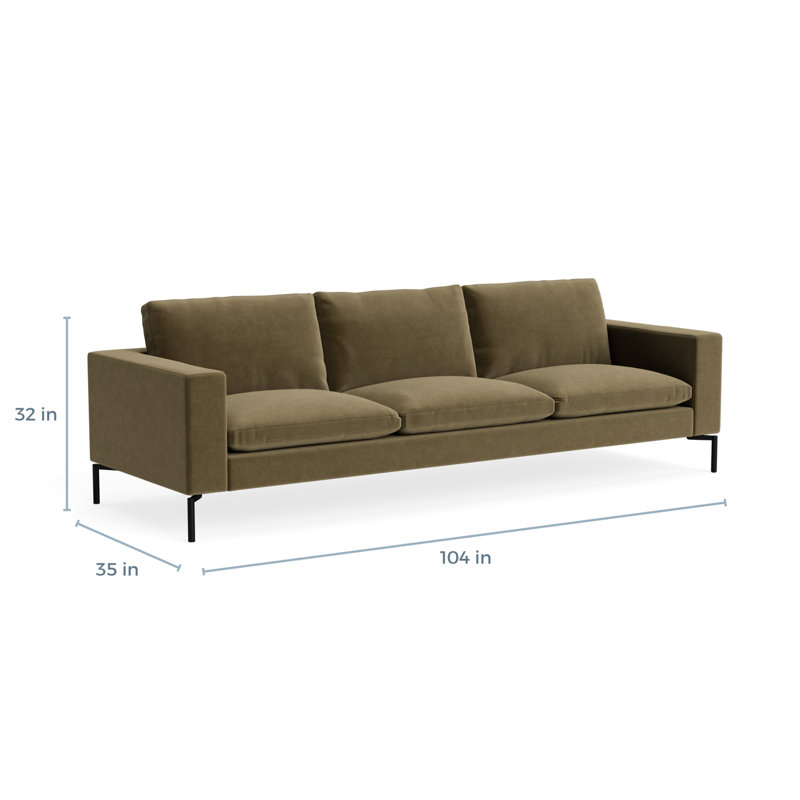 MTO - The New Standard Sofa, 32" H x 104" W x 35" D, Moss Velvet