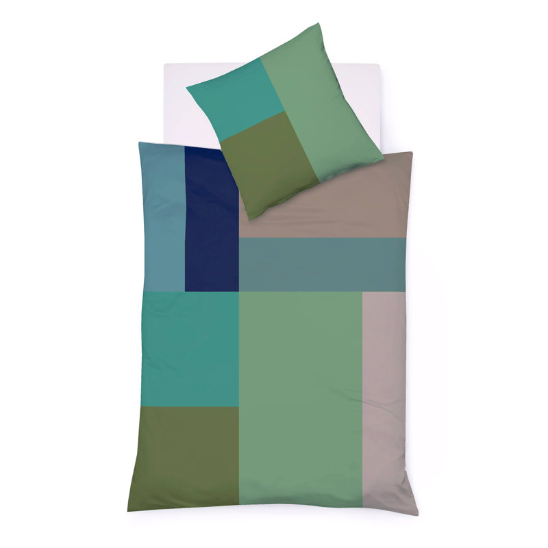 Bed Art S Sateen 205 TC Reversible 2 Piece Duvet Cover Set, Herbs, Single Duvet Cover + 1 Standard Pillowcase 
