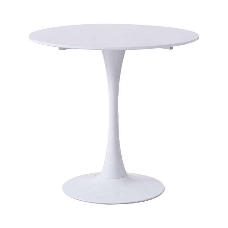 Metal Base Dining Table, White