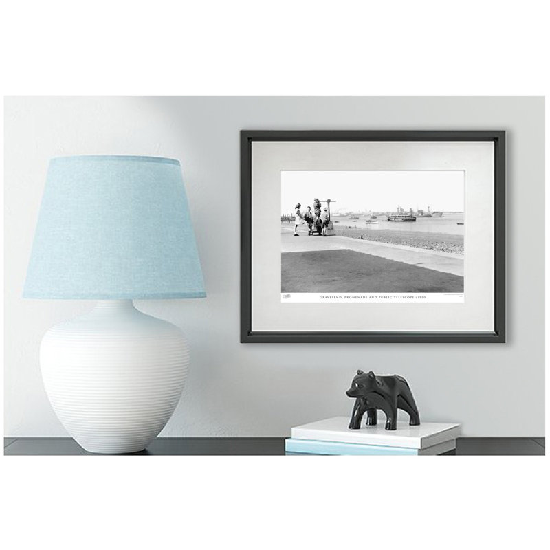 Gravesend, Promenade And Public Telescope C1950 - Single Picture Frame Print, 60cm H x 80cm W x 2.3cm D