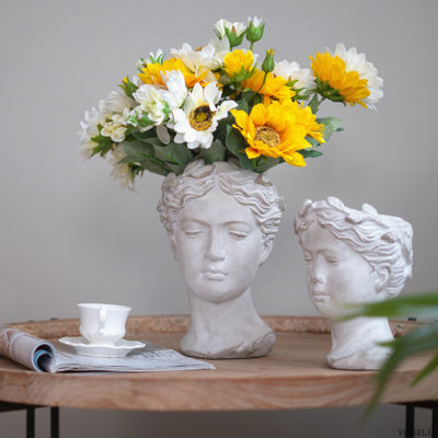 Vase mural 6,7 "x 5,5" x 8,7 "en ciment