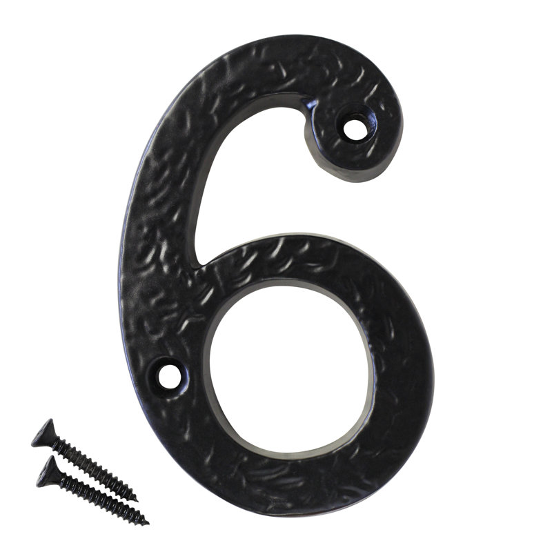 Numéro de maison 3 po, 6, Noir