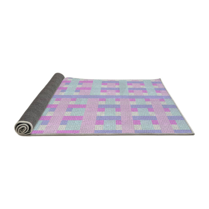 Tapis rose à motif écossais Kiely, Rond 4 pi