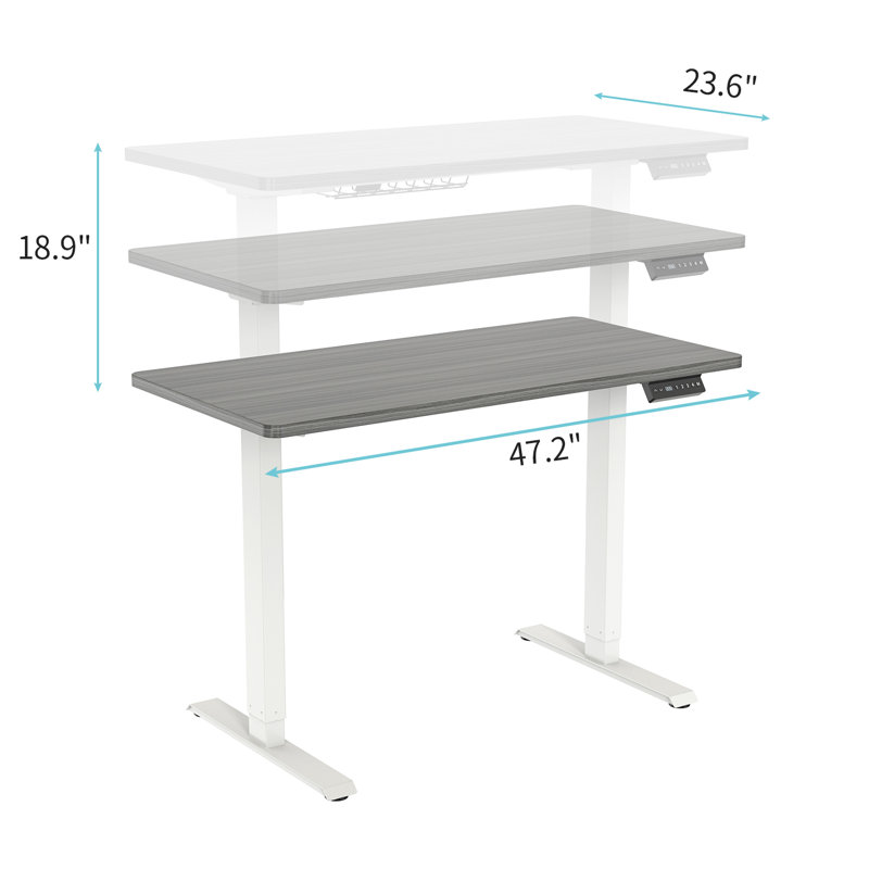Bureau debout, Gris / blanc