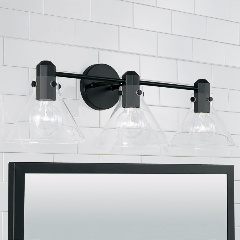 3 - Light Dimmable Vanity Light, Matte Black