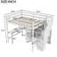 Lit mezzanine pleine grandeur peu encombrant avec bureau en L, tiroirs, armoire et escalier de rangement moderne - blanc organisé