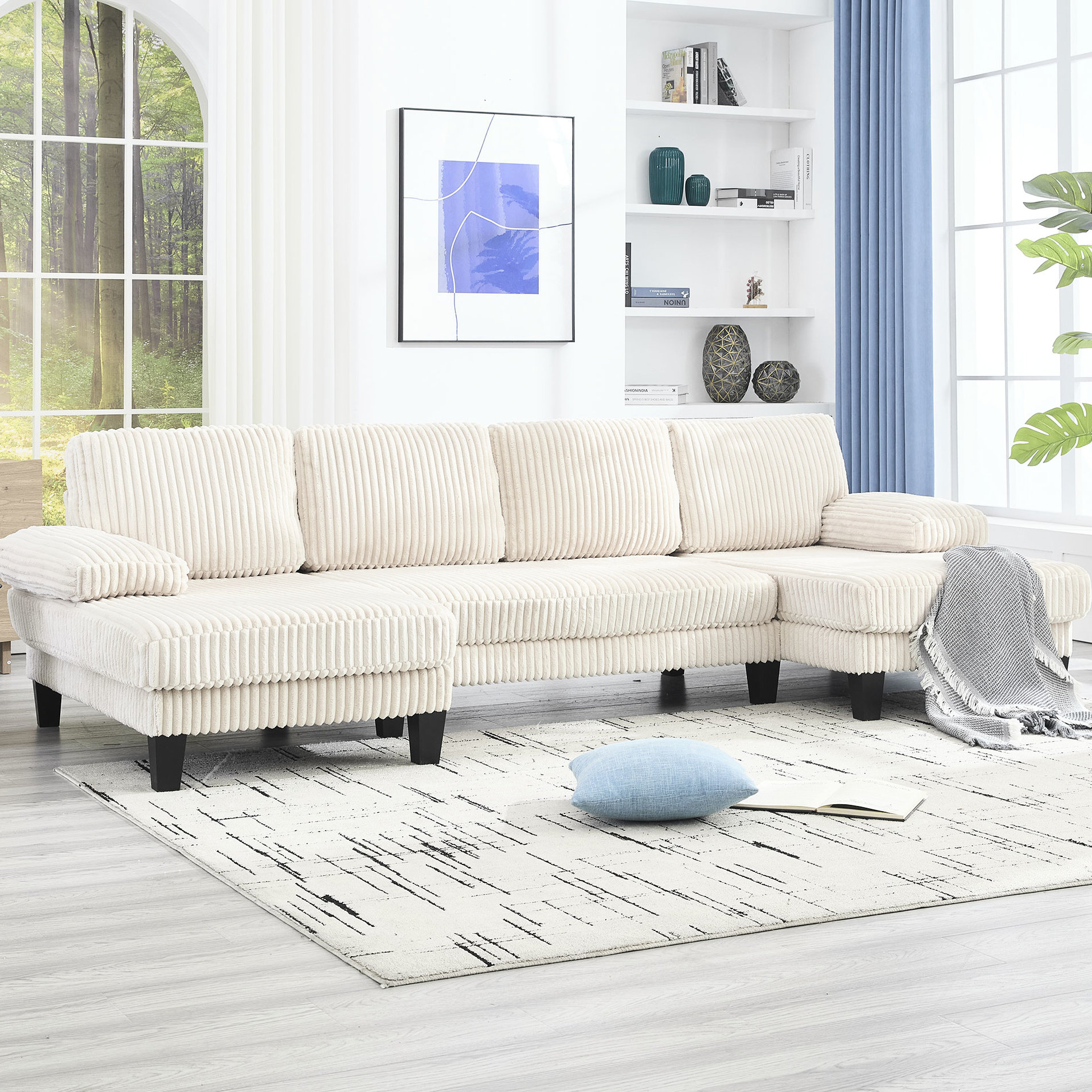 Mercer41 New 4 U-shaped With Double Chaise, Spacious And Supportive ...