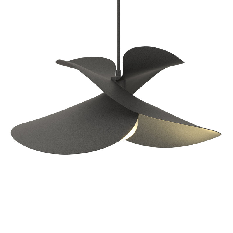 Hibiscus 1 - Light Unique/Statement Geometric Pendant, Natural Iron