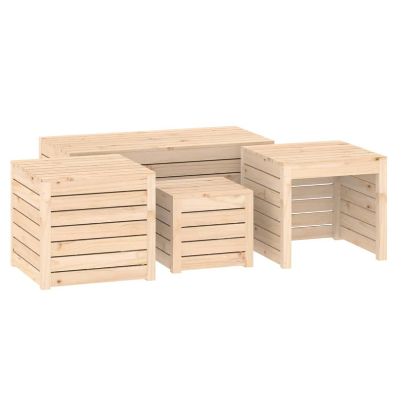 Brayden Studio 101cm W 0L Pine Solid Wood Deck Box, Natural