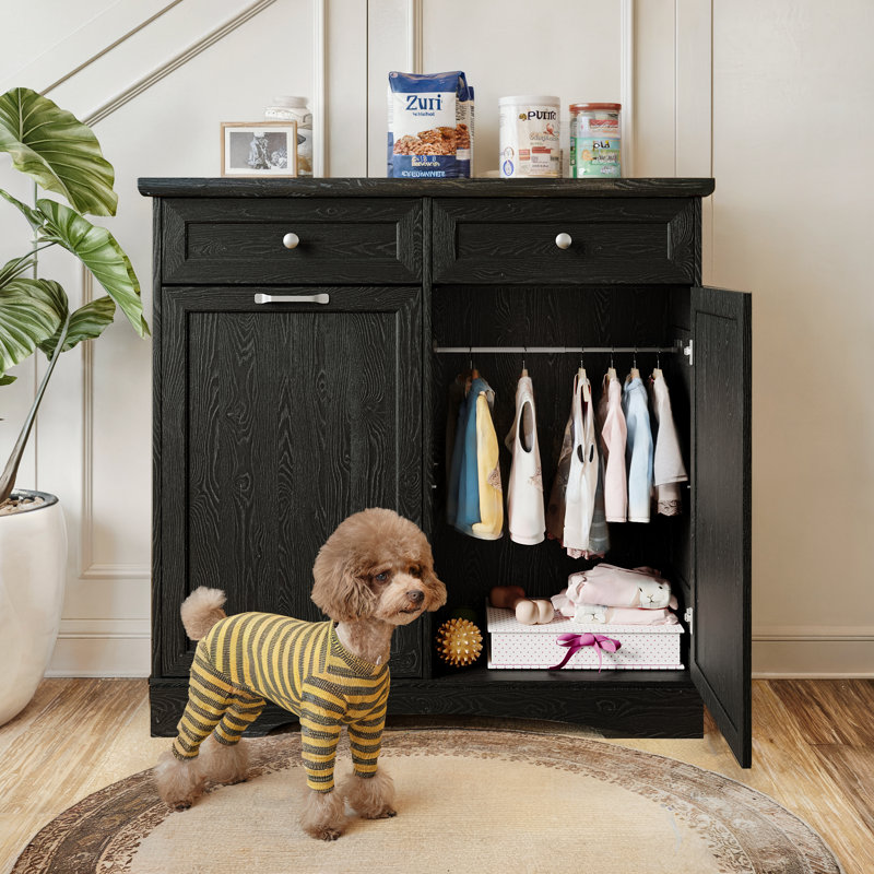 Armoire de rangement pour chien à deux portes l 39,7 po, Noir