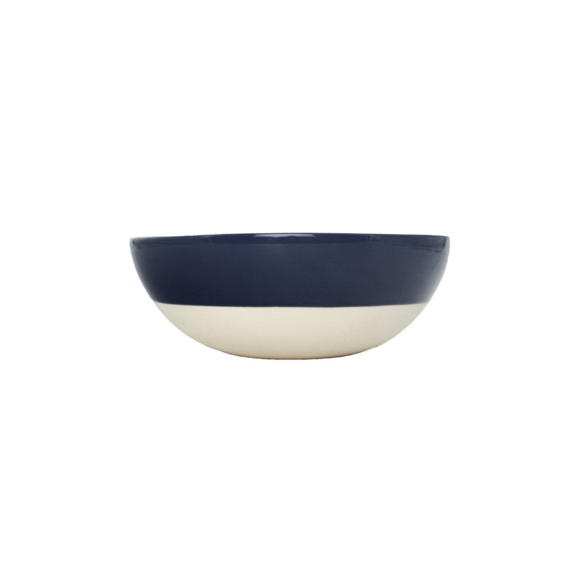 Indigo and White Ceramic Cereal Bowl 24oz