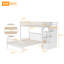 Lit simple mezzanine sur lit double avec escalier, cadre de lit-1556539487