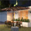 Parasol à double face avec lumières solaires à DEL pour jardin extérieur et abat-jour de patio Outsunny, café