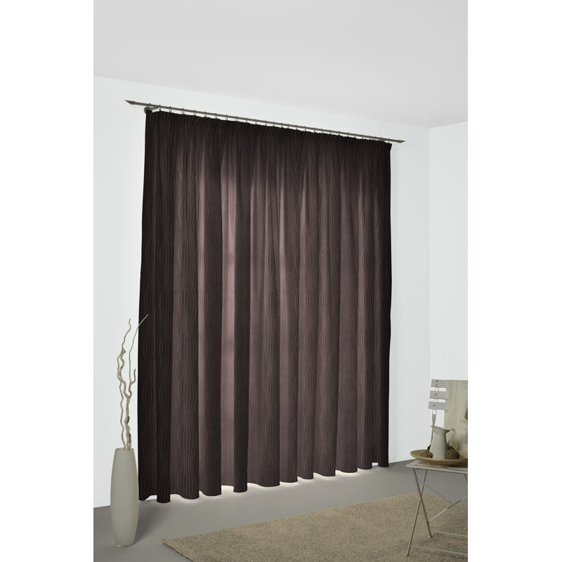 Alderete Pencil Pleat, Single Curtain, opaque, 132cm Width x 255cm Drop, Lilac/Copper colours