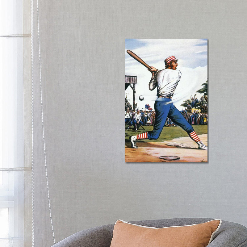Casey At The Bat, 1888 by Edward Wilson - Wrapped Canvas Painting, 66.04 cm H x 45.72 cm W x 3.175 cm D