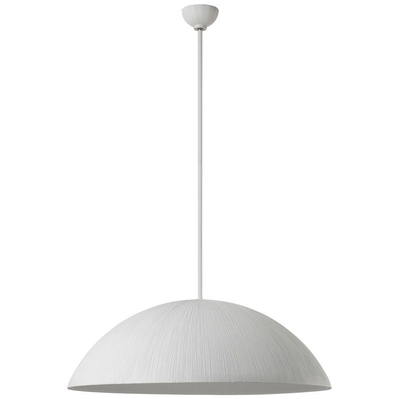 Kelly Wearstler Utopia Sculpted Pendant with White Glass, Plaster White, 53.25" H x 30" W x 30" D