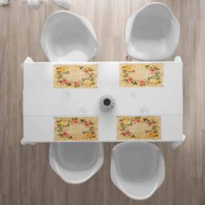 Polyester Floral Rectangle Placemat