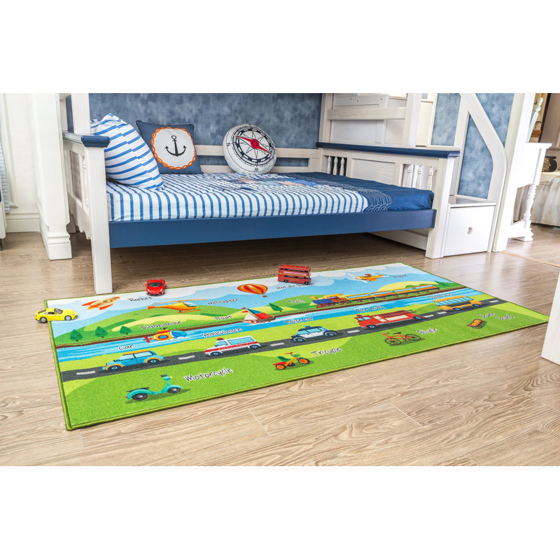 Tapis de transport Furnish my Place Johathan 764 | HD modes de transport pour enfants Éducatif | Salle de classe | Tapis de chambre de bébé | Multicolore