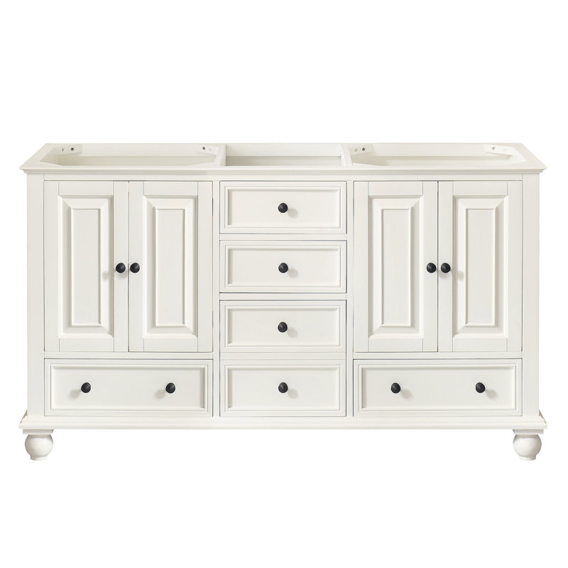 Base de meuble-lavabo double 60 po Magruder, Blanc français