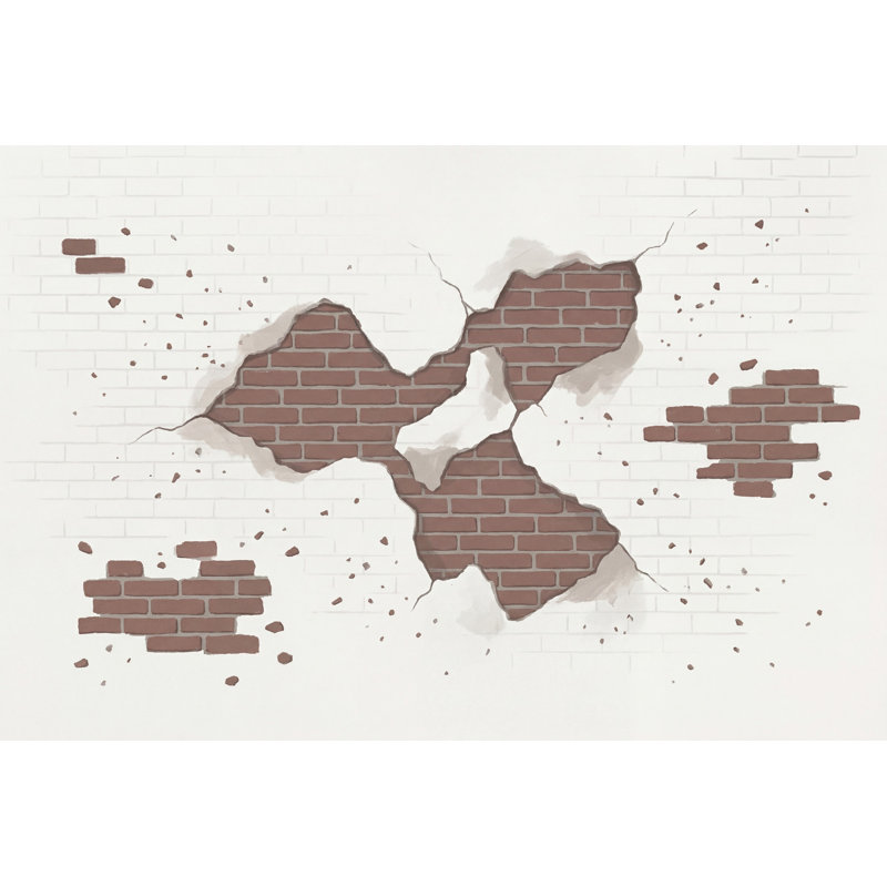 Papier peint mural Brick, Non tissé, 120 po x 96 po