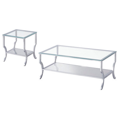 Seroff Chrome 2-piece Coffee Table Set