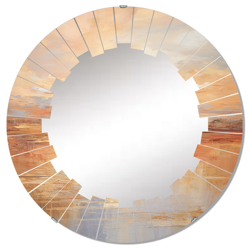 Miroir mural Bold Sunset Golden Collage I, 32 po x 32 po