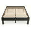 Cadre de lit plateforme King Size noir | Panneaux de particules robustes avec sommier à lattes en bois | Sommier non requis