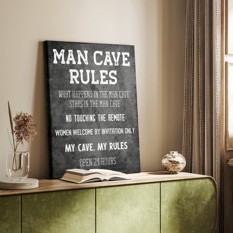 «Man Cave Rules» - galerie Cavas, H 36 po x l 24 po