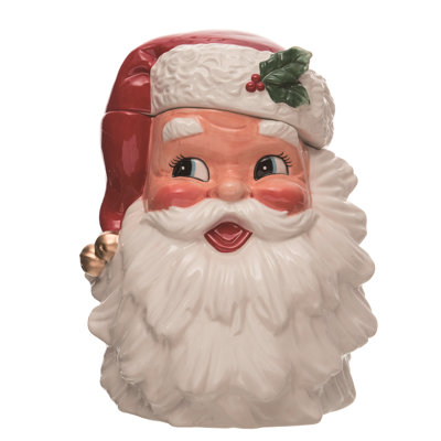 The Holiday Aisle® Dolomite 11.75 in. Multicolor Christmas Retro Santa Cookie Jar