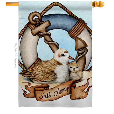 Drapeau de jardin en polyester à 2 côtés Sail Away Seagull