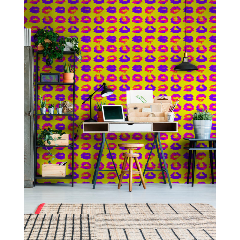 Nouvelle Pop Wallpaper Roll, Yellow/Purple/Pink