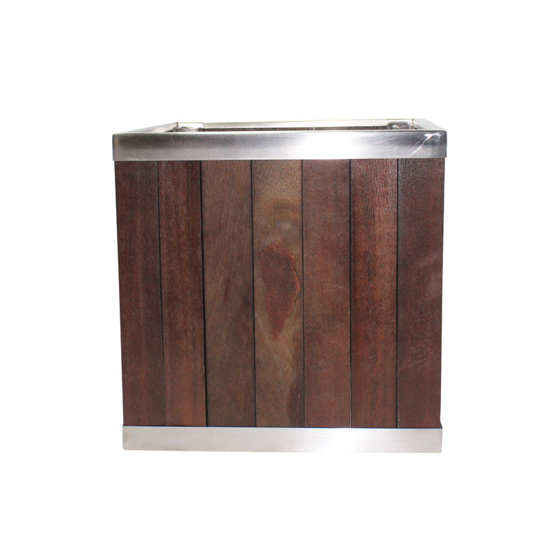 Boîte à fleurs carré eucalyptus, Marron foncé, H 12 po x l 12 po x P 12 po