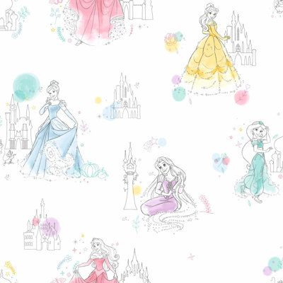 Rouleau de papier peint très élégant L 33 pi x l 20,5 po Disney Princess