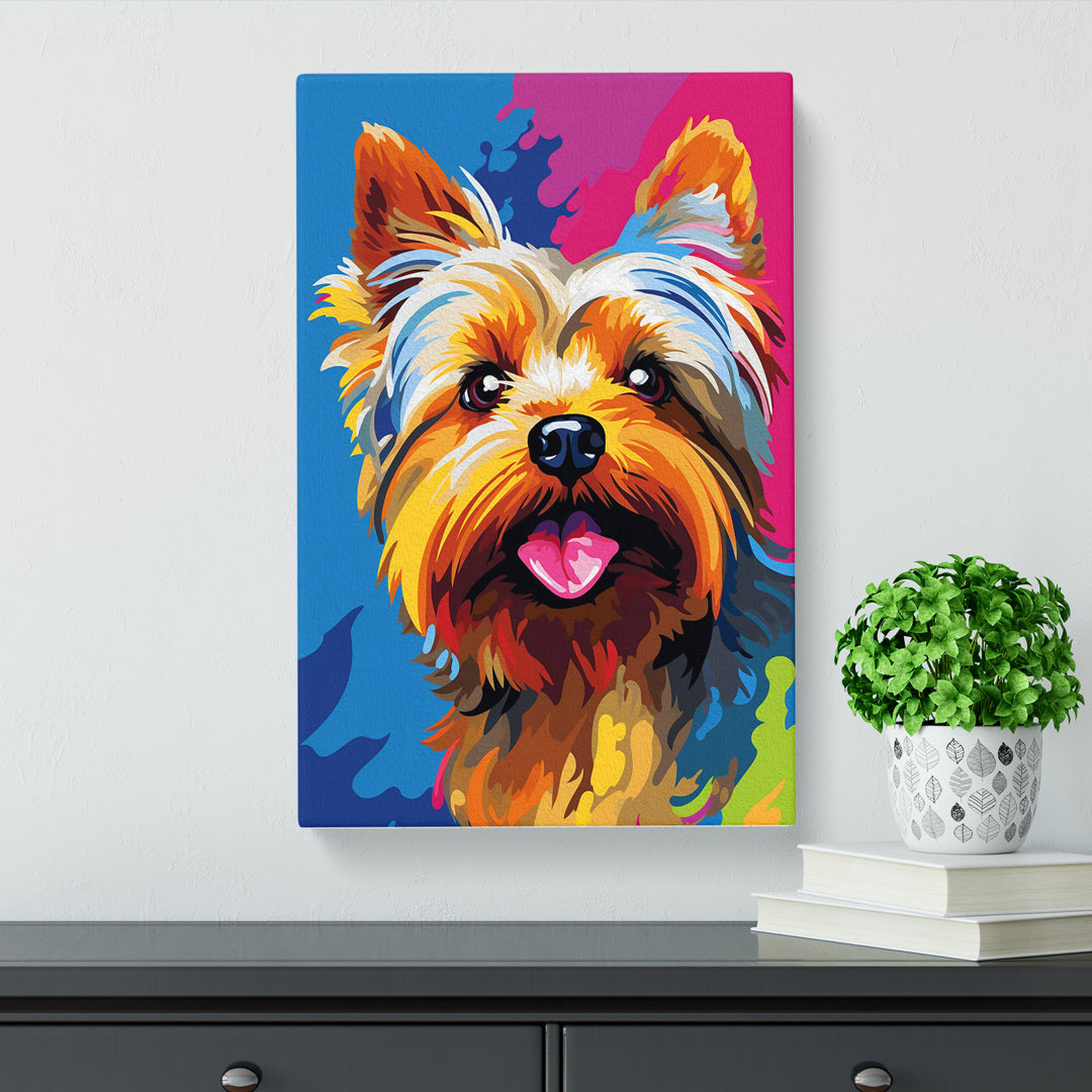 Yorkshire Terrier Colour Field No.2 - Wrapped Canvas