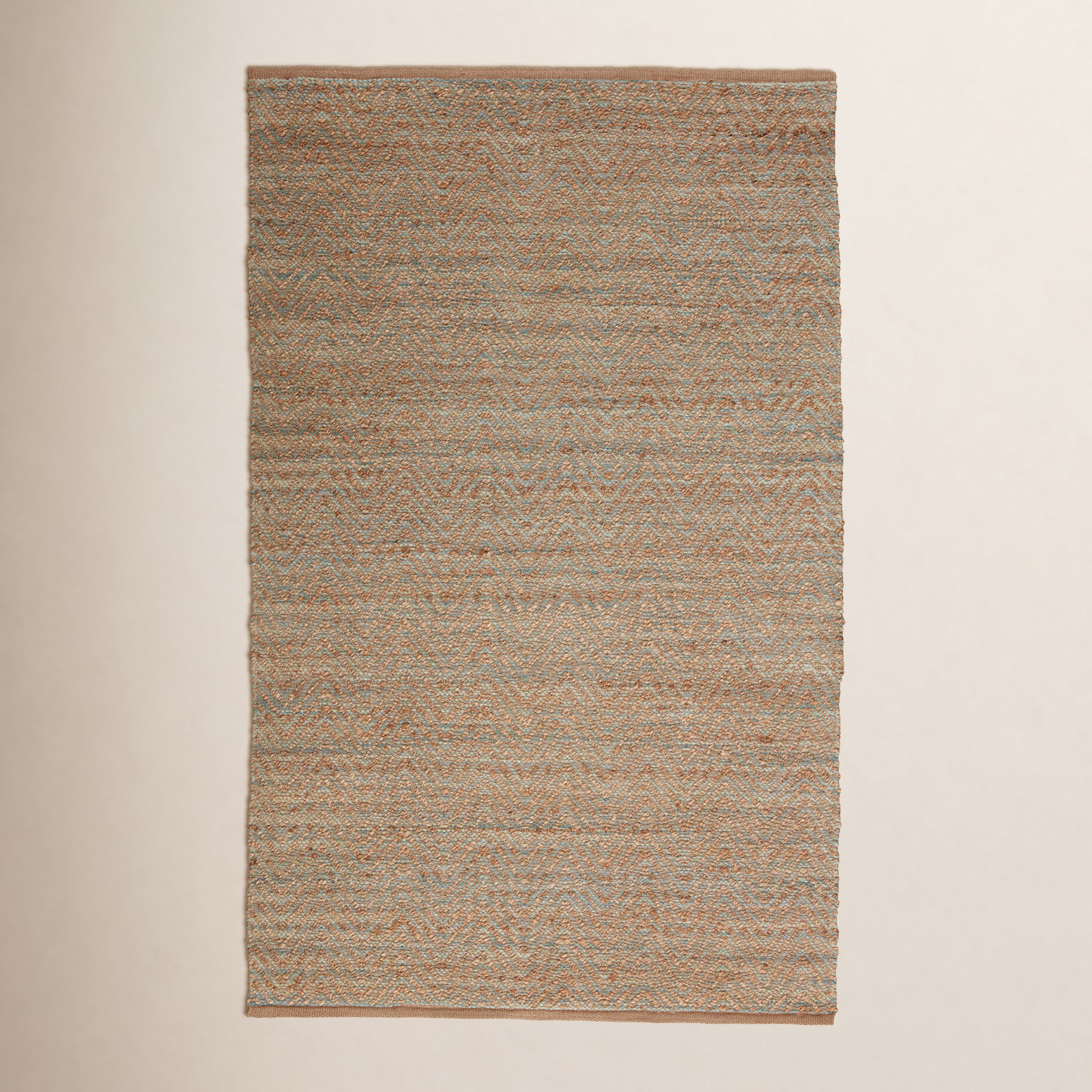 Caroline Tan Hand-Woven Chevron Rug, Rectangle 3'6" x 5'6"